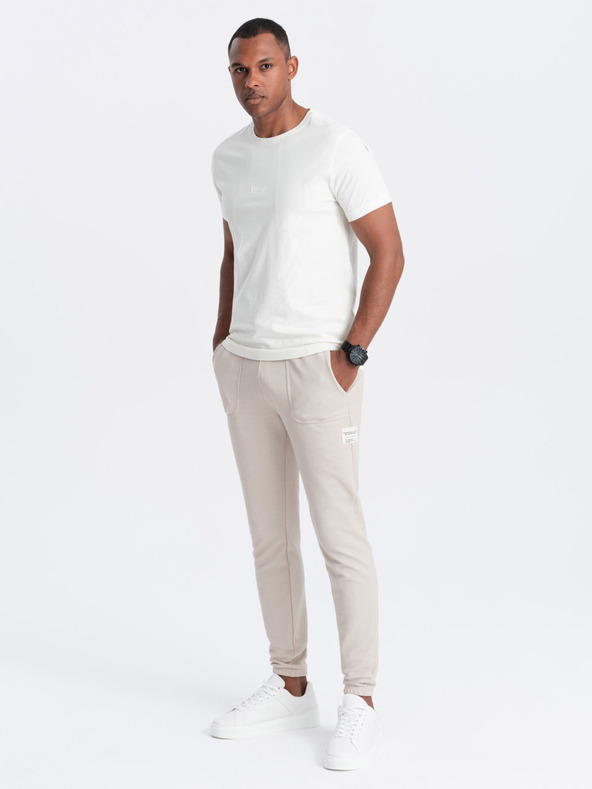 Ombre Clothing Moške bež trenirke Ombre oblačila