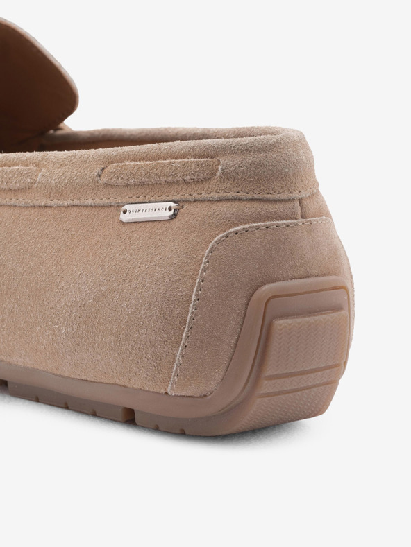 Ombre Clothing Bež moški usnjeni mokasini s šoferskim podplatom Ombre Clothing