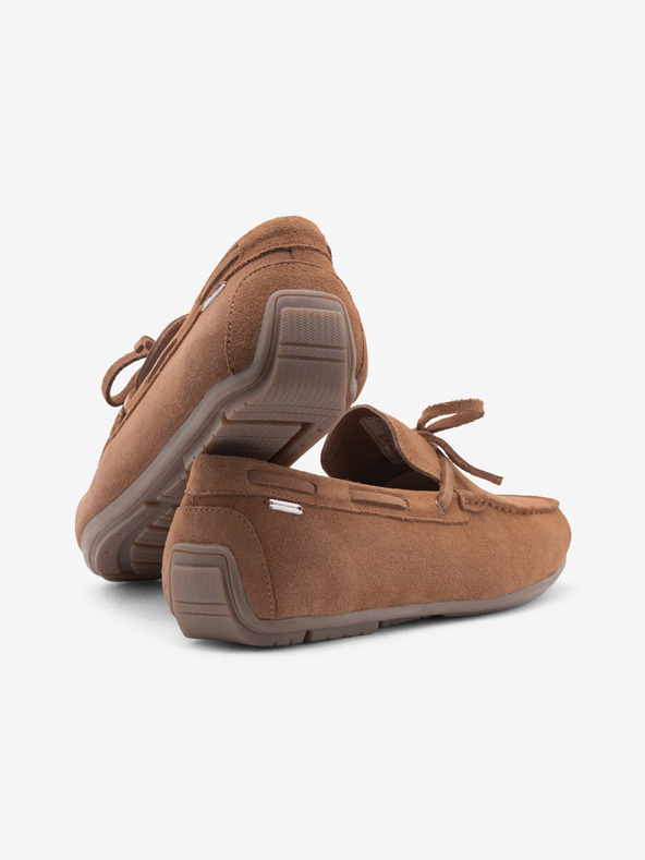 Ombre Clothing Rjavi moški usnjeni mokasini s podplatom Ombre Clothing