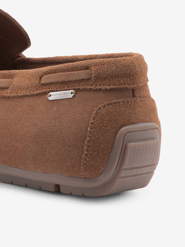 Ombre Clothing Rjavi moški usnjeni mokasini s podplatom Ombre Clothing