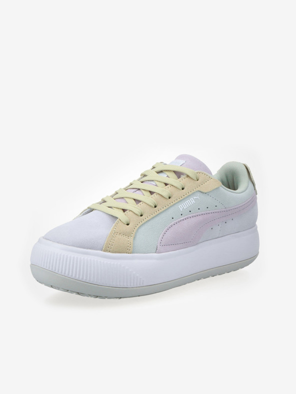 Puma Rumene in sive ženske superge z detajli iz semiša Puma Suede Mayu