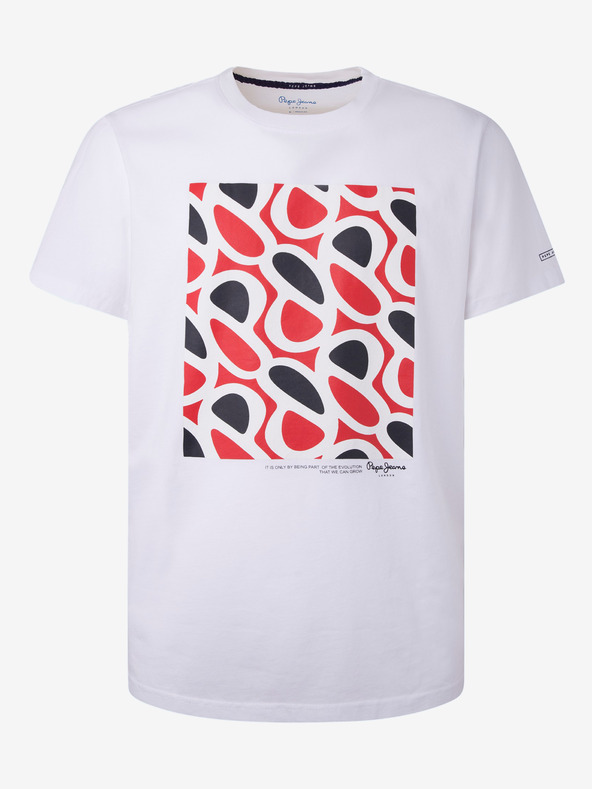 Pepe Jeans Bela moška majica Pepe Jeans Agin
