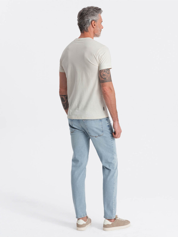 Ombre Clothing Kremasta moška majica z žepom Ombre Clothing