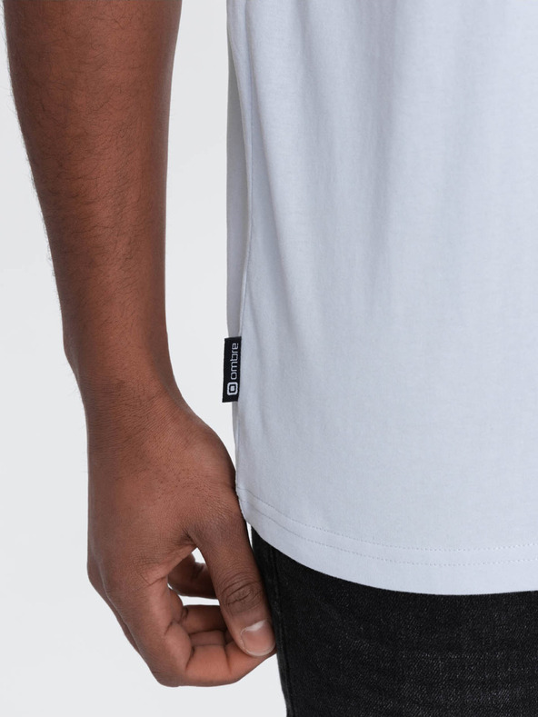 Ombre Clothing Svetlo modra moška majica z žepom Ombre oblačila