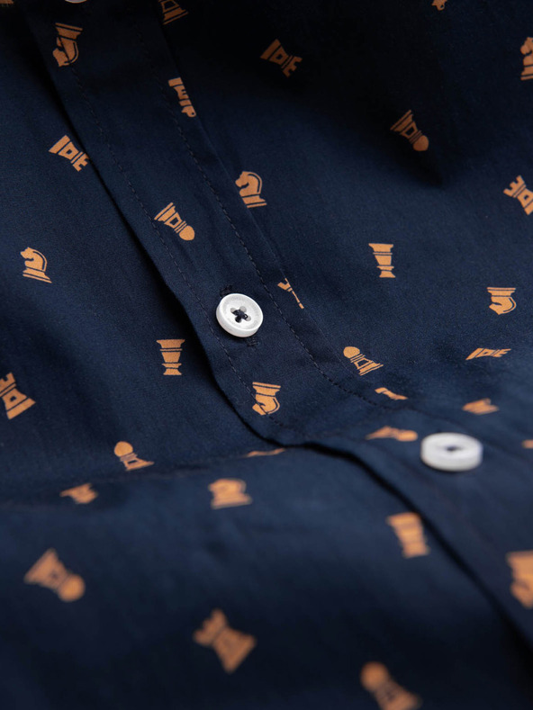 Ombre Clothing Modra moška srajca z vzorcem Ombre Clothing