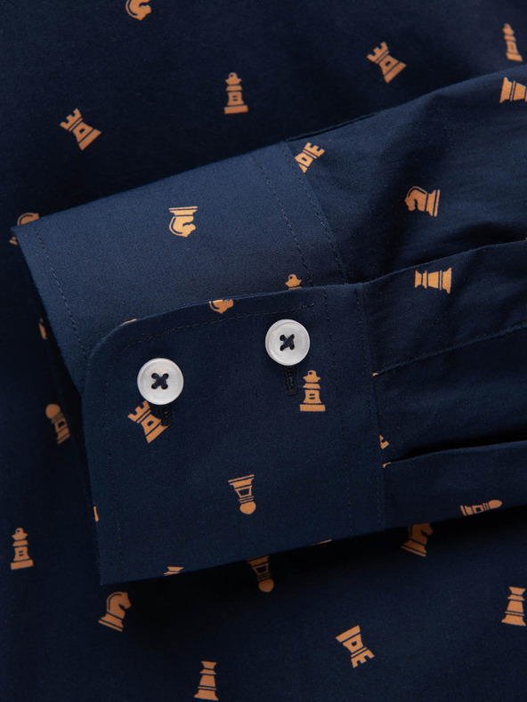 Ombre Clothing Modra moška srajca z vzorcem Ombre Clothing