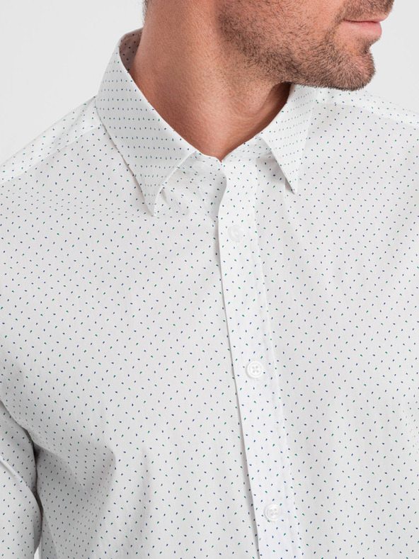 Ombre Clothing Bela moška bombažna srajca Ombre Clothing