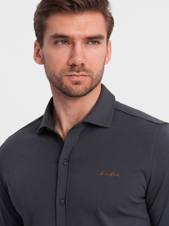 Ombre Clothing Siva moška majica iz žakarja Ombre Clothing