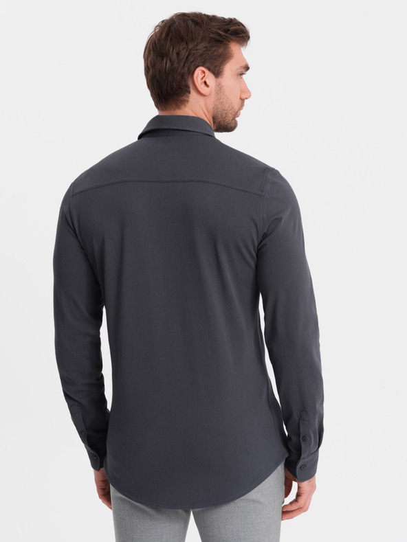 Ombre Clothing Siva moška majica iz žakarja Ombre Clothing