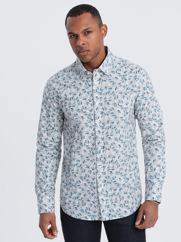 Ombre Clothing Siva moška srajca z vzorcem Ombre Clothing