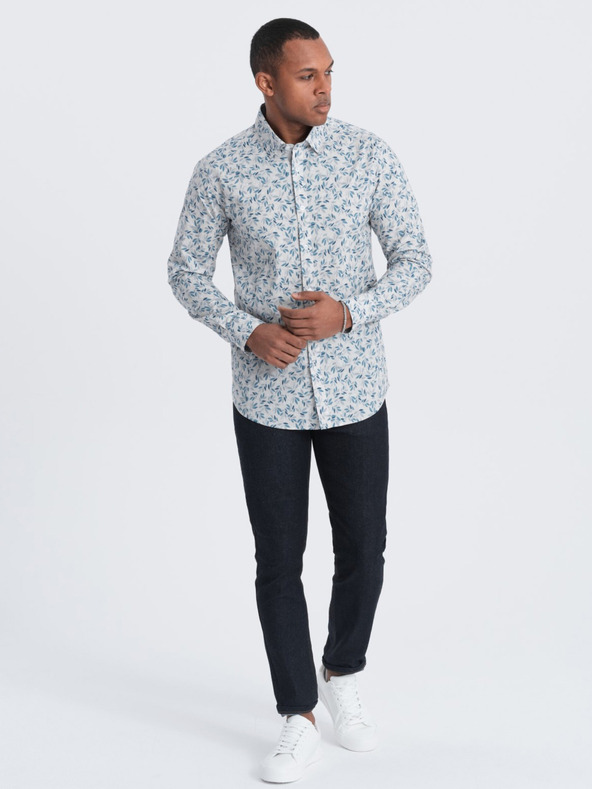 Ombre Clothing Siva moška srajca z vzorcem Ombre Clothing