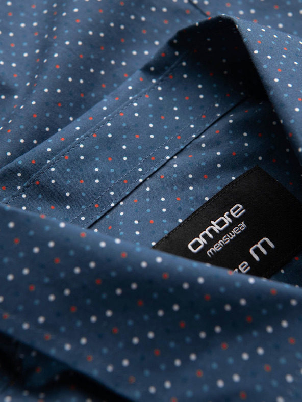 Ombre Clothing Modra moška srajca z vzorcem Ombre Clothing