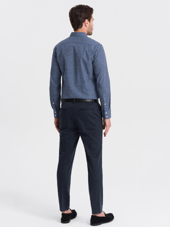 Ombre Clothing Modra moška srajca z vzorcem Ombre Clothing