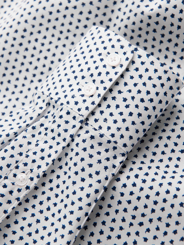 Ombre Clothing Bela vzorčasta moška srajca tankega kroja Ombre Clothing