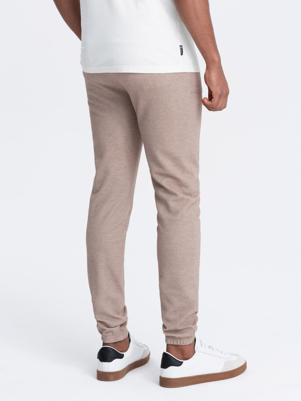 Ombre Clothing Svetlo rjave moške trenirke Ombre Clothing