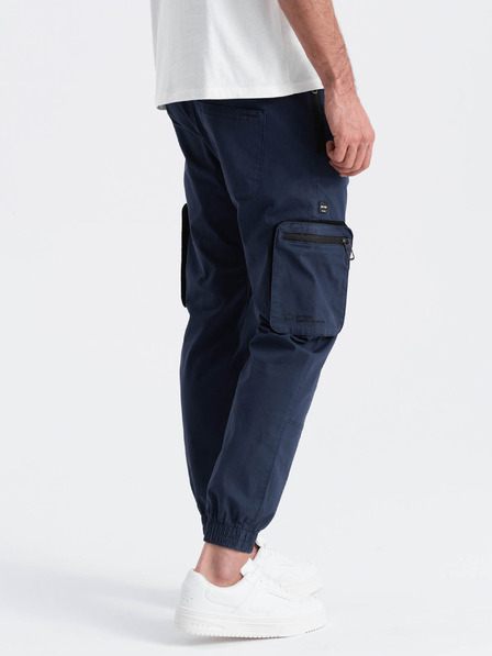 Ombre Clothing Temno modre moške tovorne jogger hlače Ombre Clothing