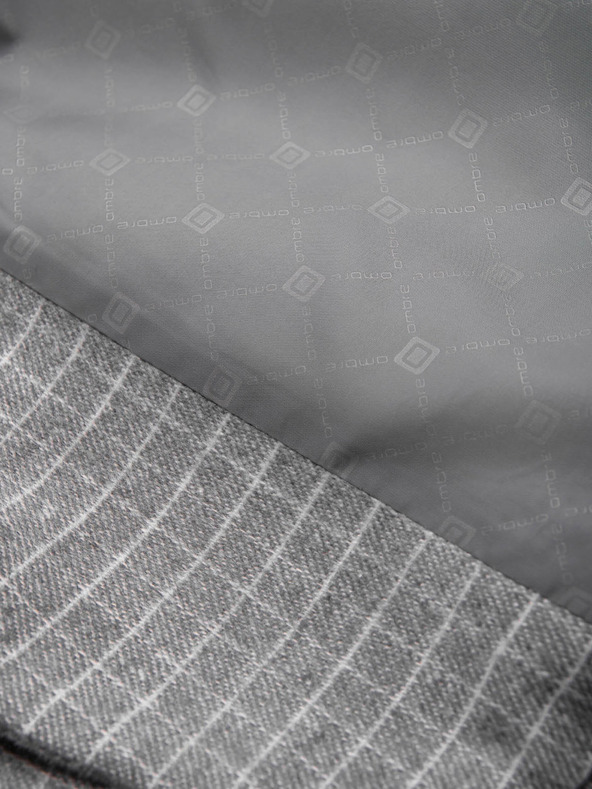 Ombre Clothing Moški sivi kvačkan suknjič z volneno mešanico Ombre Clothing