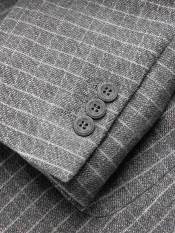 Ombre Clothing Moški sivi kvačkan suknjič z volneno mešanico Ombre Clothing