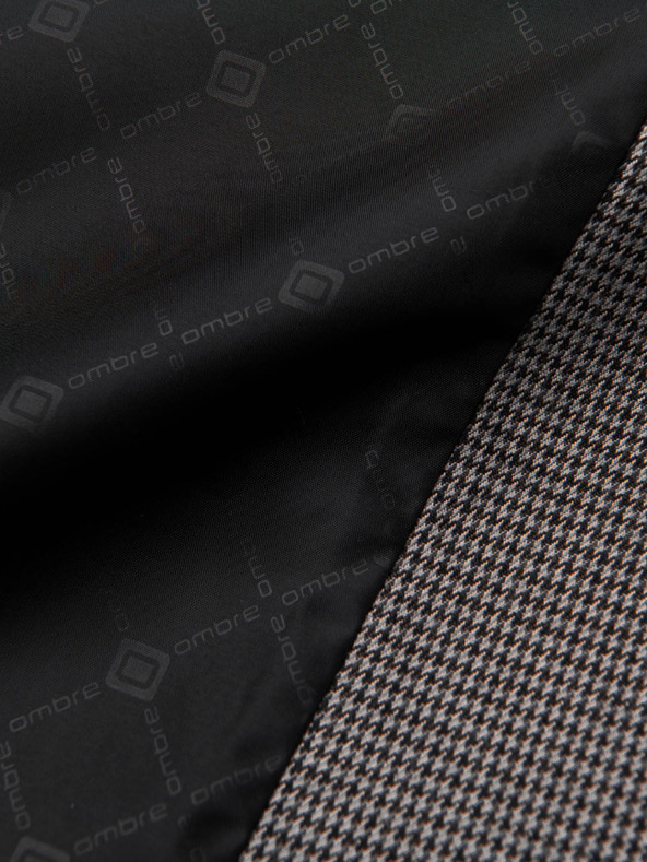 Ombre Clothing Siva moška blazer jopica s fino kvačkanim vzorcem Ombre Clothing