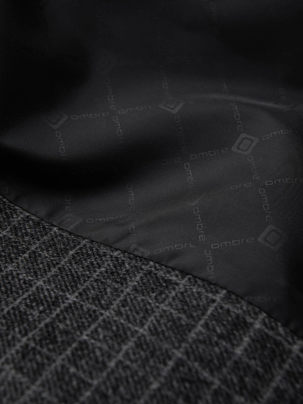 Ombre Clothing Temno siva moška kvačkana jakna z mešanico volne Ombre Clothing