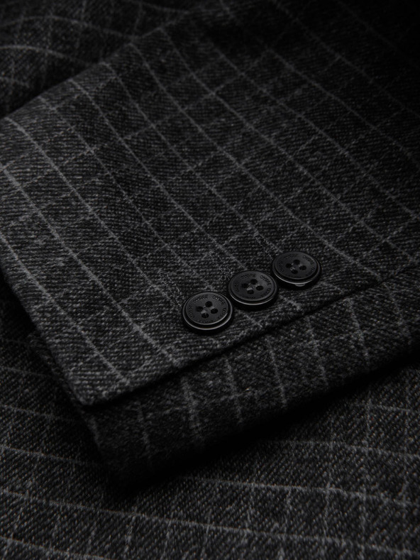 Ombre Clothing Temno siva moška kvačkana jakna z mešanico volne Ombre Clothing