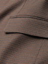 Ombre Clothing Rjava moška blazer jopa s fino karirastim vzorcem Ombre Clothing