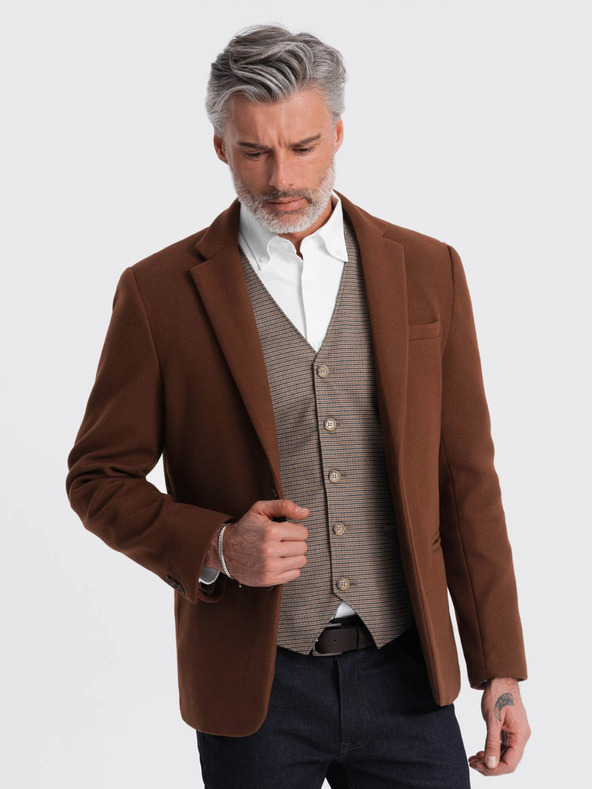 Ombre Clothing Rjava moška jakna Ombre Clothing