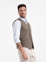 Ombre Clothing Rjava moška jopica iz žakarja Ombre Clothing