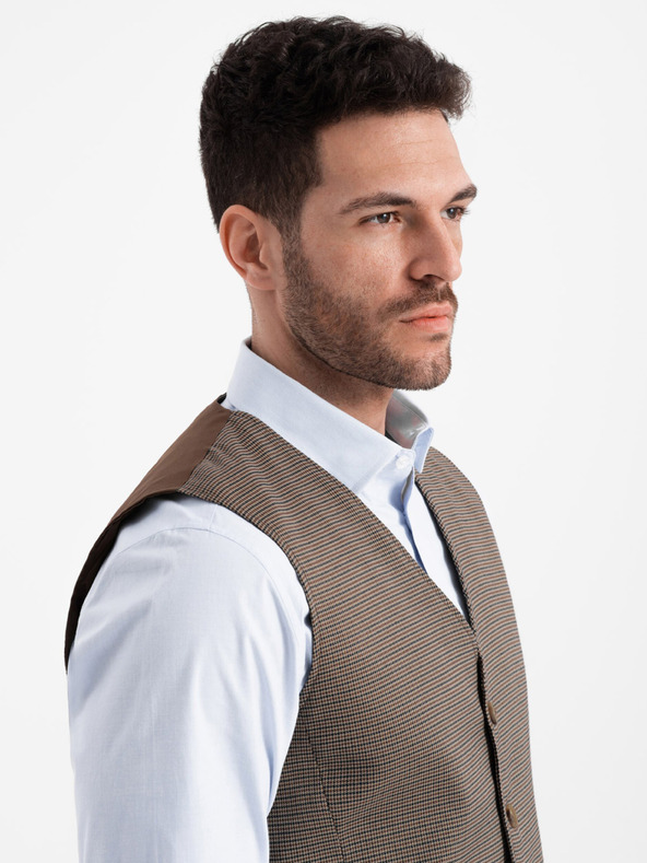 Ombre Clothing Rjava moška jopica iz žakarja Ombre Clothing