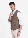 Ombre Clothing Rjava moška jopica iz žakarja Ombre Clothing