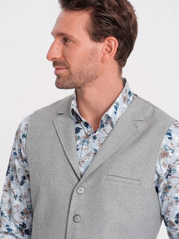 Ombre Clothing Svetlo siva moška jakna z ovratnikom Ombre Clothing