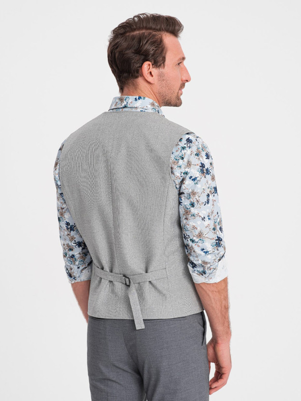 Ombre Clothing Svetlo siva moška jakna z ovratnikom Ombre Clothing