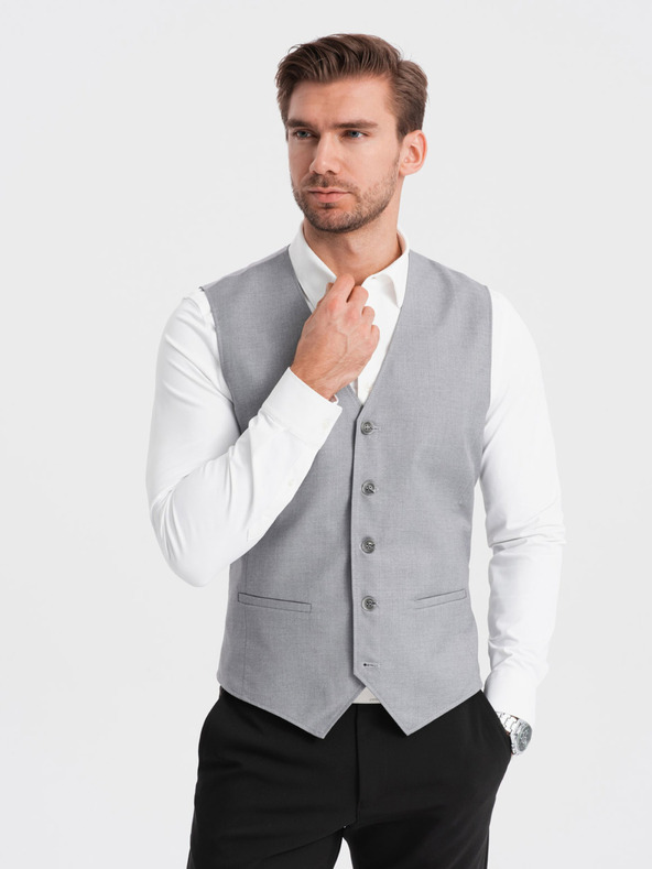 Ombre Clothing Siv moški telovnik Ombre Clothing