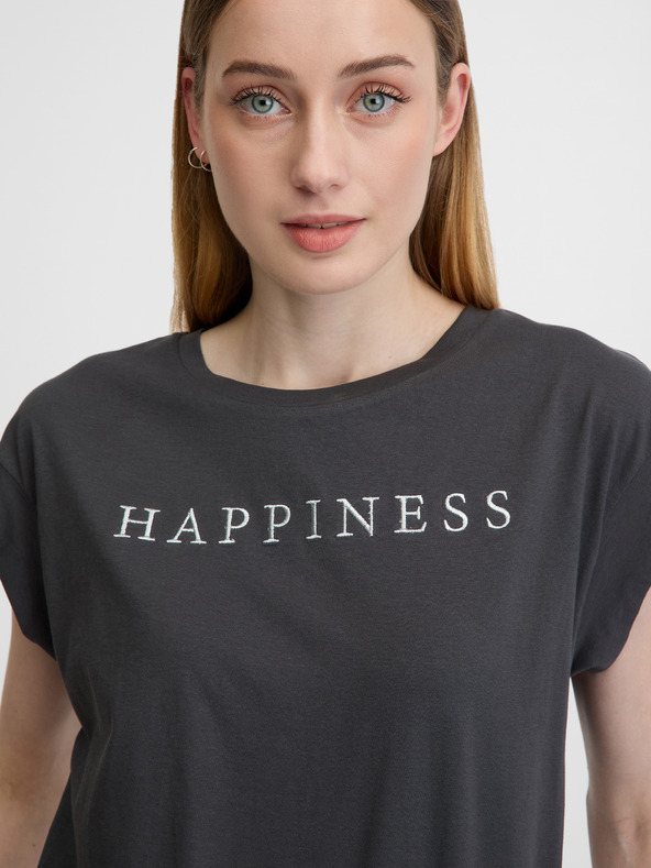 Orsay Temno siva ženska majica s kratkimi rokavi ORSAY