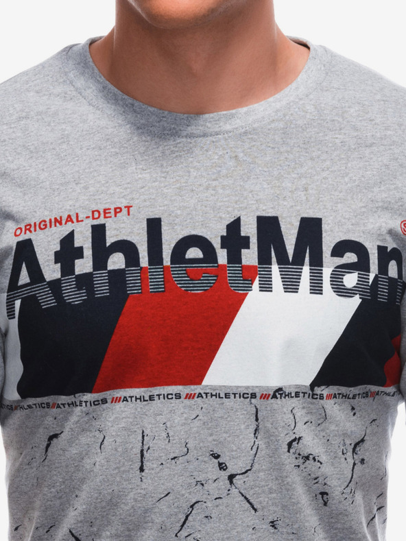 Edoti Moška majica s potiskom - siva