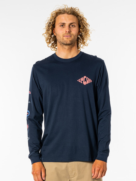 Rip Curl Temno modra moška majica s potiskom Rip Curl