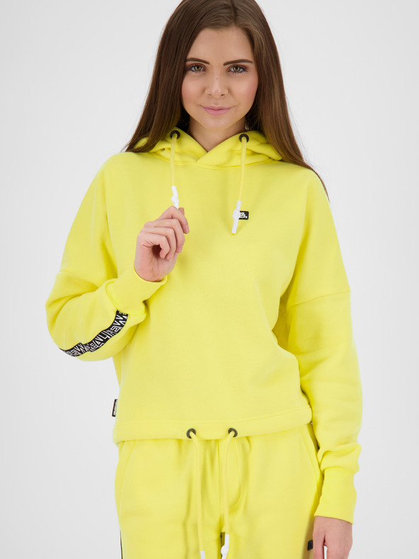 Alife and Kickin Rumena ženska majica s kapuco Alife and Kickin