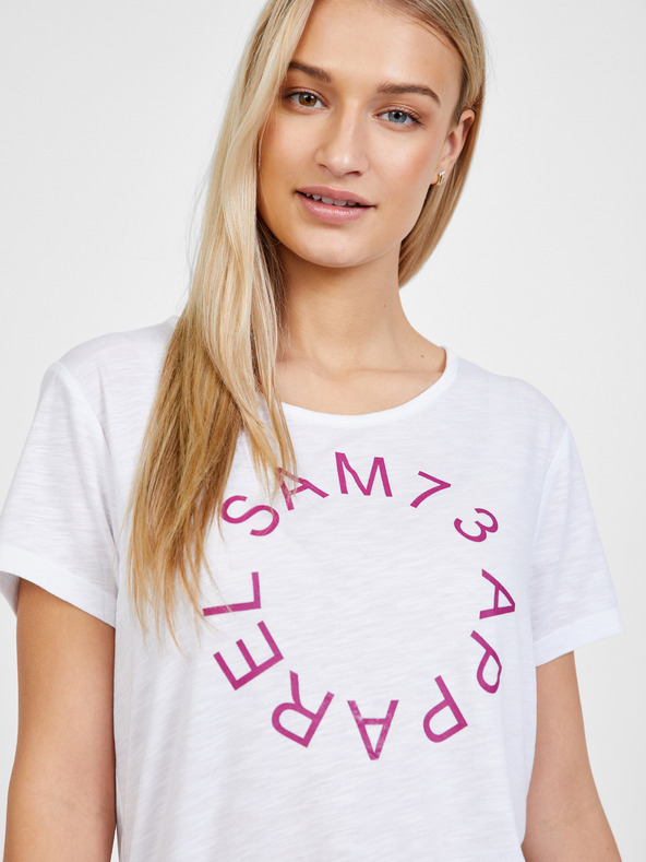 Sam 73 Bela ženska majica s potiskom SAM 73 Arias