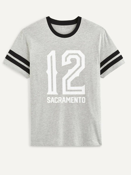 Celio Svetlo siva moška majica s potiskom Celio