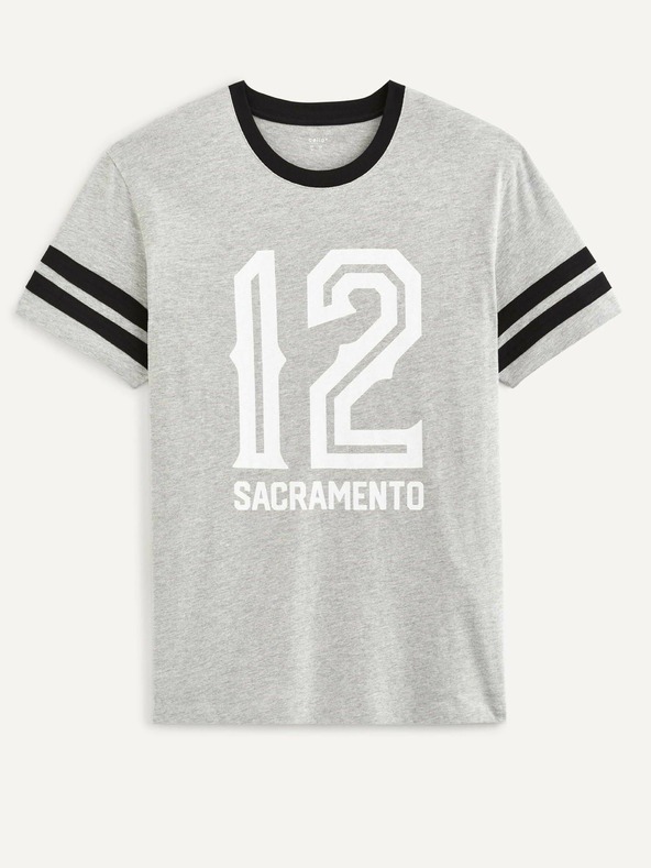 Celio Svetlo siva moška majica s potiskom Celio