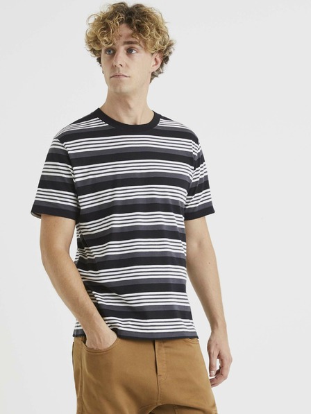 Celio Črna črtasta osnovna majica Celio Veband