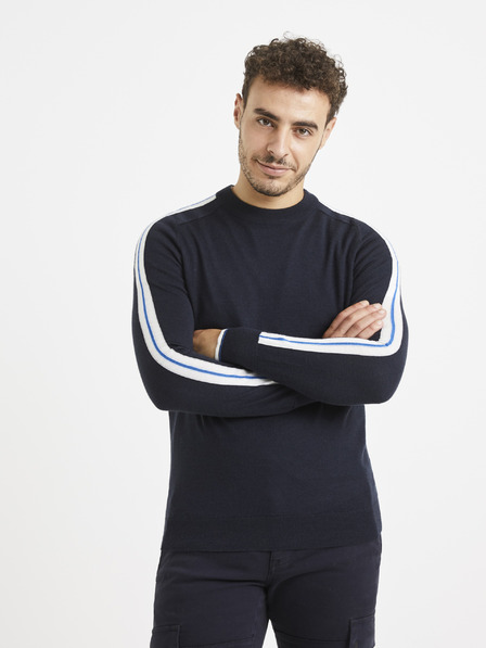 Celio Temno moder pulover z volno Celio Veritas