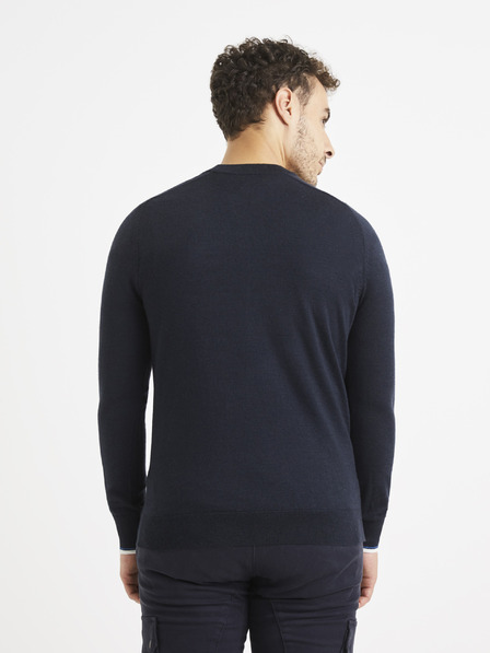 Celio Temno moder pulover z volno Celio Veritas