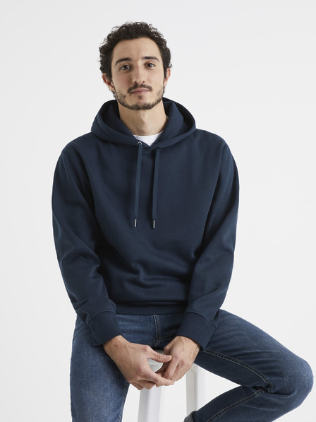 Celio Temno modra moška jopa s kapuco Celio Vesix