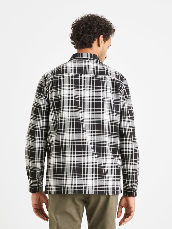 Celio Črno-bela moška karirasta majica Celio Vabene