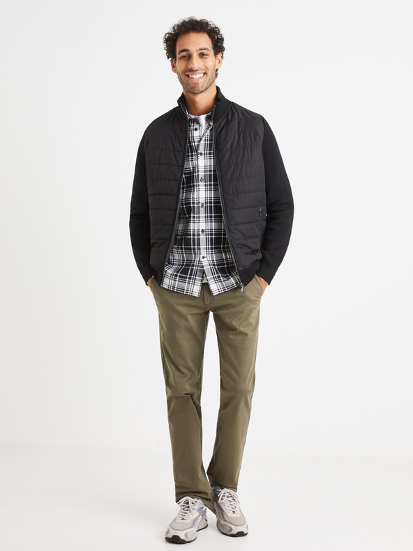 Celio Črno-bela moška karirasta majica Celio Vabene