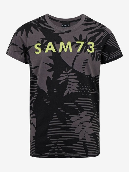 Sam 73 Črna fantovska majica z vzorcem SAM 73 Theodore