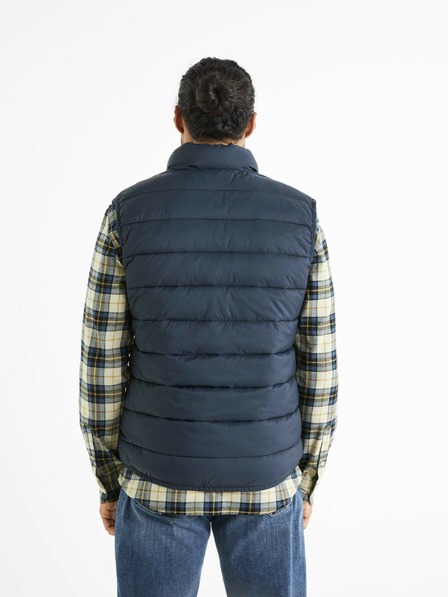 Celio Temno modri moški prešiti telovnik Celio Bulock