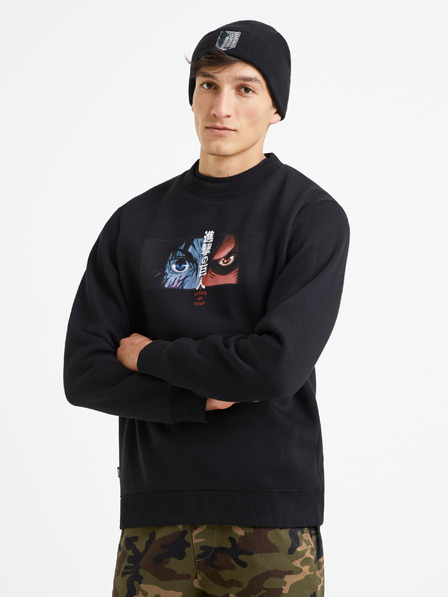 Celio Črna moška majica s kapuco Celio Attack on Titan