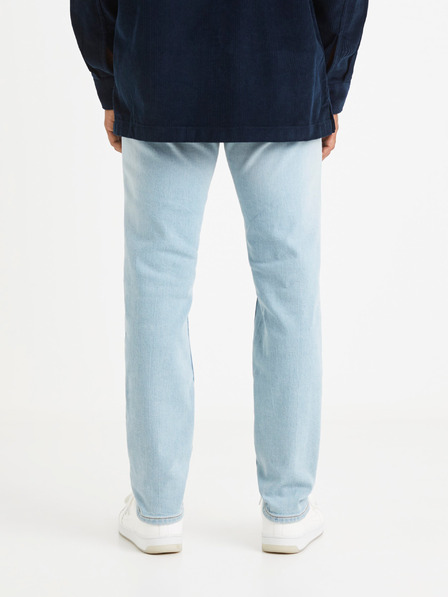 Celio Svetlomodre moške kavbojke ravnega kroja z raztrganim učinkom Celio Vomarble